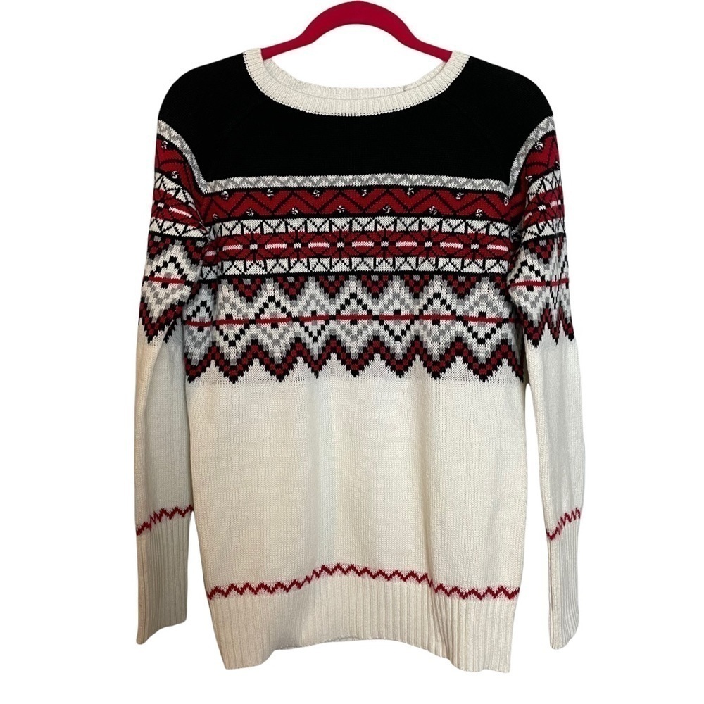Wearing Your Heart On Your Sleeve Cotton/Wool Blend Fair Isle Design Swe…